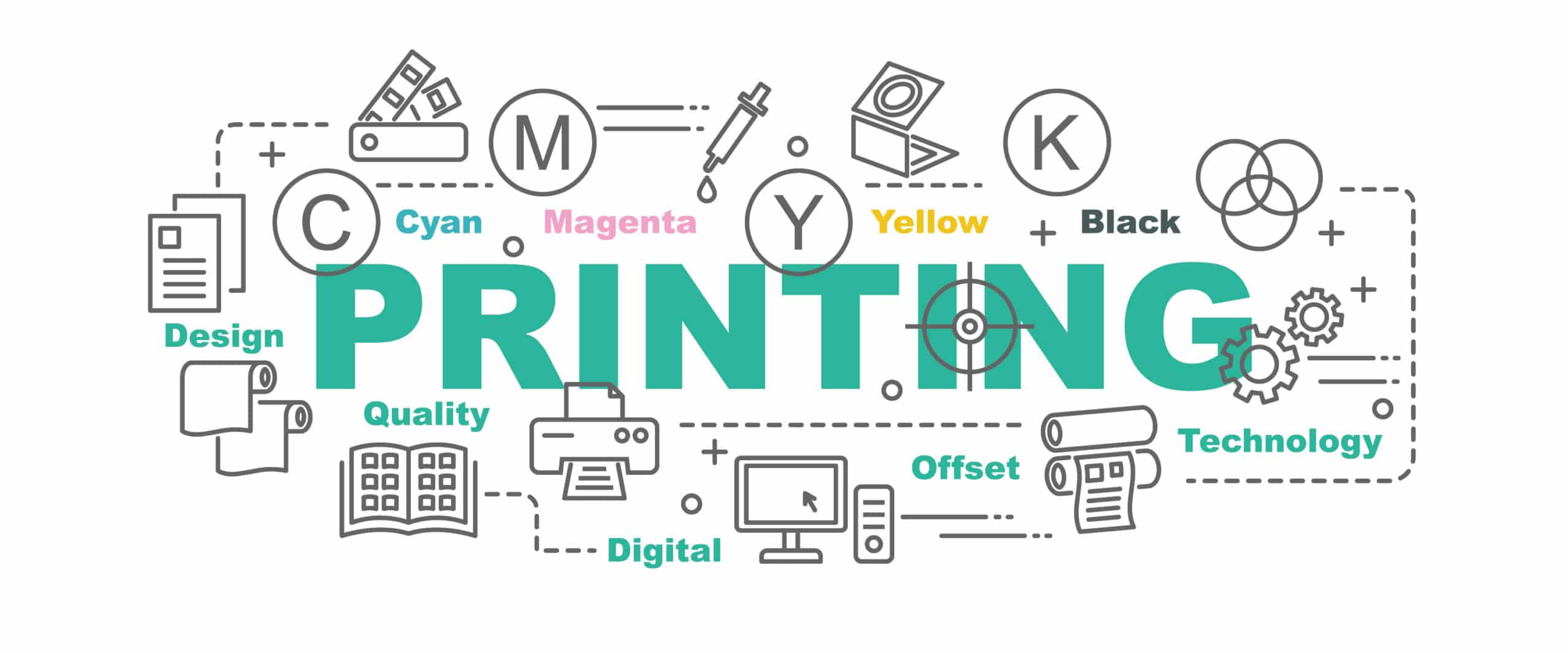 An illustration represents the terms associated with printing.